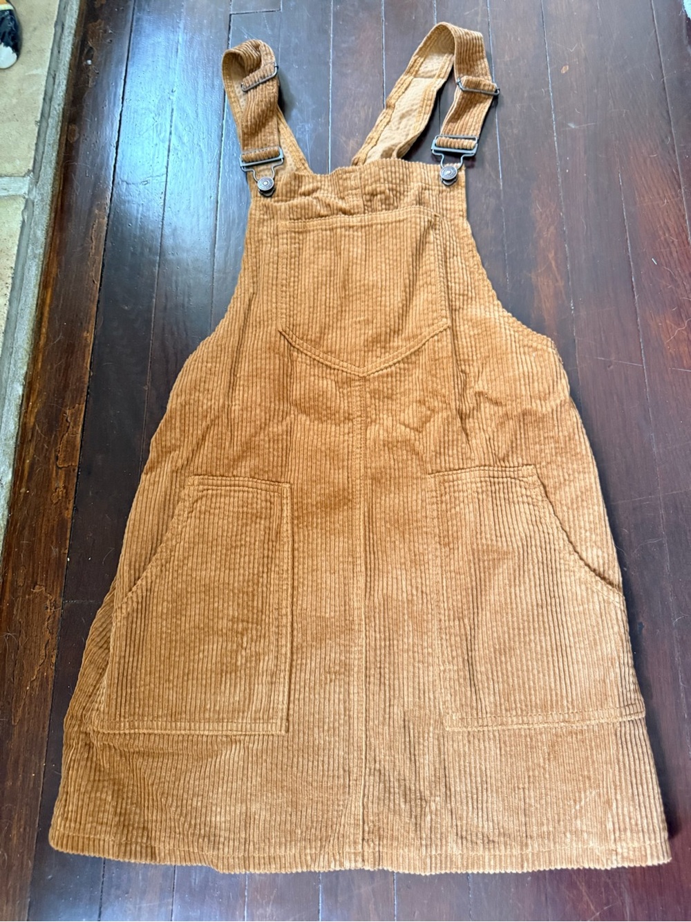 Rewash Corduroy Pinafore Dress in Camel